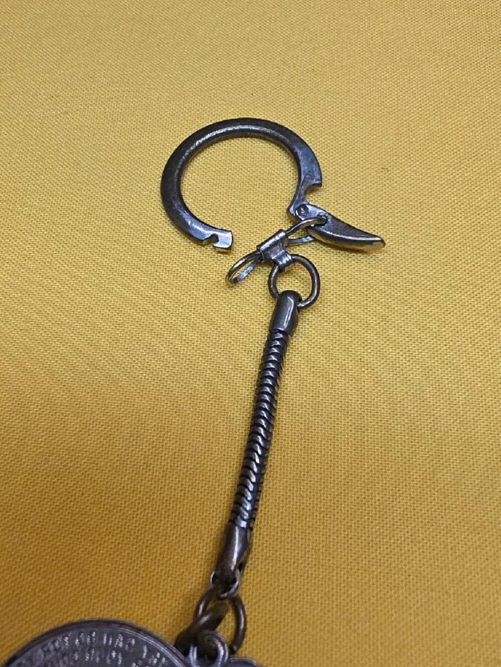 Vintage JFK Memorial & St Therese Shrine Medal Snake Chain Keychain 1960s